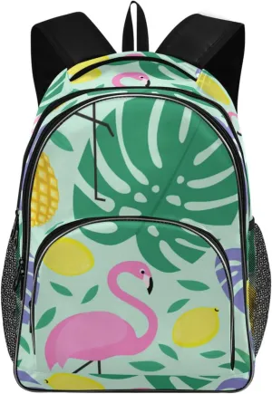 Backpacks 22L Three Layer Arc Book Bag Lightweight for Travel Camping Hiking Rucksack Daypack Kids & Adults Decorative Flamingos