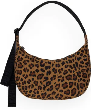 BAGGU Medium Nylon Crescent Bag - Leopard