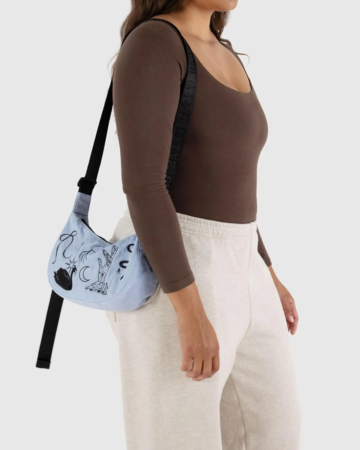 BAGGU Small Nylon Crescent Bag