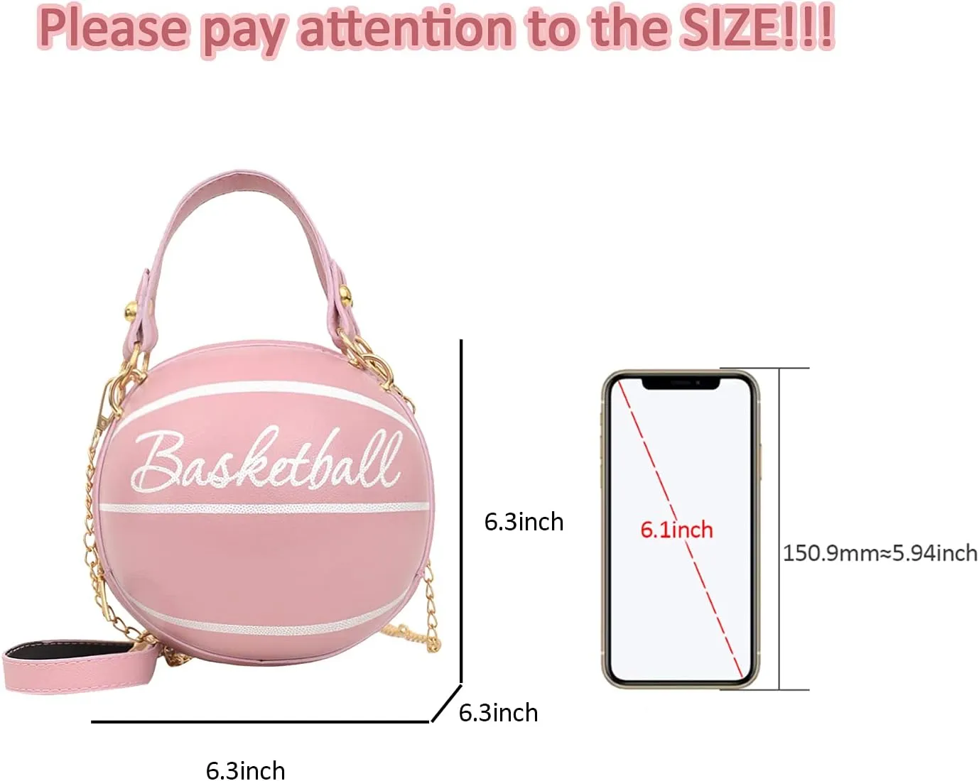 Basketball Purse For Women Novelty Crossbody Purses Small Cute Tote Bag PU Leather Round Handbags