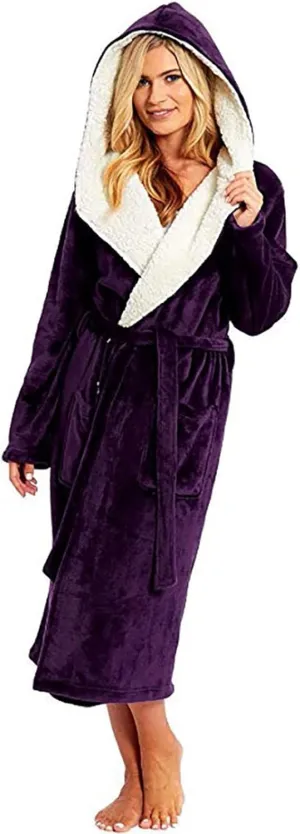 Bathrobe with Hood for Women Mens Plush Pajamas Set Cute Robes for Women Bathrobe Warm Robes Short