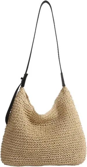 beach bag Grass Woven Shoulder Bag With Casual And Simple Crossbody Large Capacity Underarm Handbag straw
