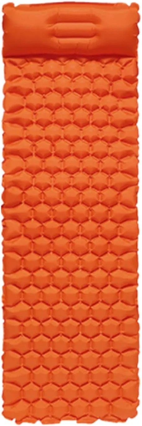 Beach Blankets Inflatable Sleeping Pad Lightweight Waterproof Moisture-Proof Nylon TPU Air Mattress Portable Mattress Camping Mat(Orange)