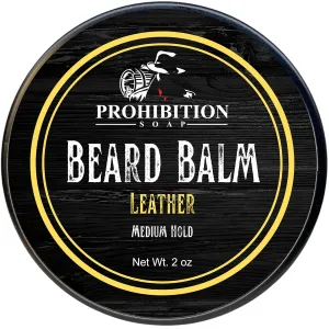 Beard Balm | Leather | With Mango Butter, Shea Butter, Organic Golden Jojoba Oil and Argan Oil, Premium Blend, Added Beeswax for Medium Hold, for All Beard Types