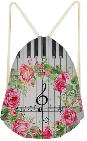 Beauty Collector School Drawstring Backpack Piano Music Class Bookbags for Teens One_Size