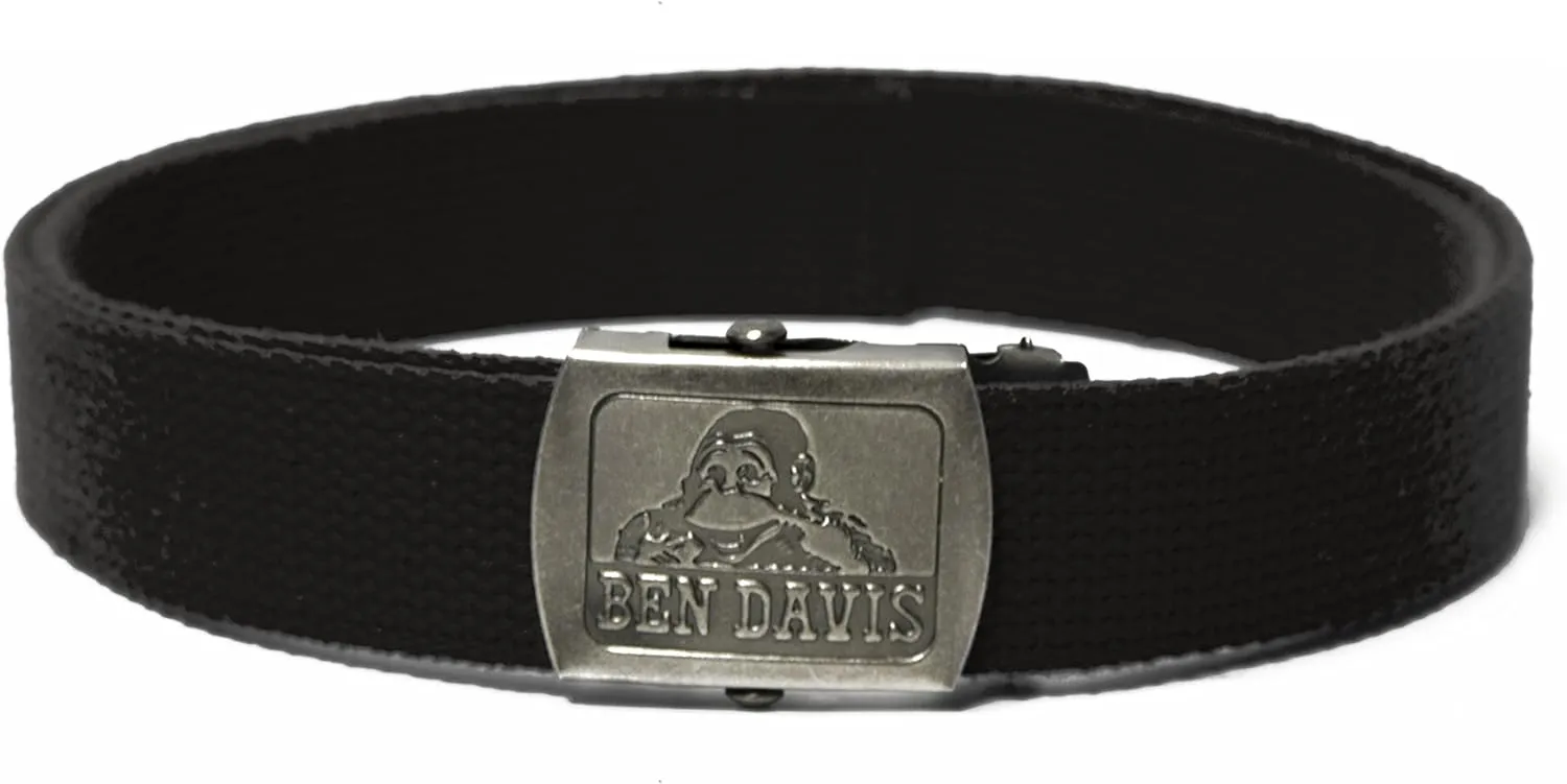 Ben Davis Mens Belt Cotton Webbing Casual Belts with Metal Buckle 54" Length
