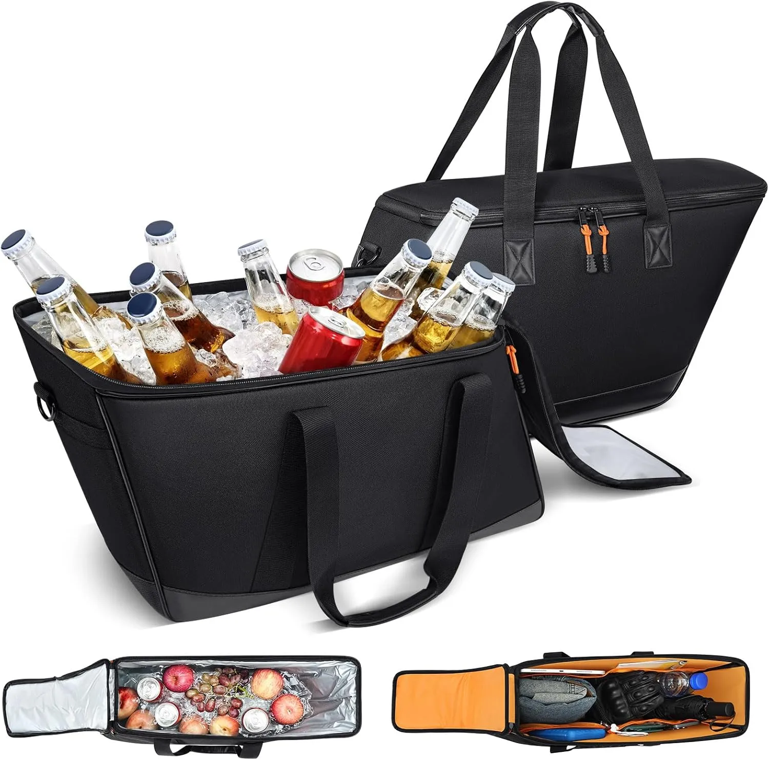 Benlari Saddlebag Liner Bag, Motorcycle Cooler Bag Combination, Dual Zone Leakproof PVC 900D Oxford Fit for Harley Davidson Touring Road Glide Street Glide Road King Electra Glide 1993-2024 (2 PACK)
