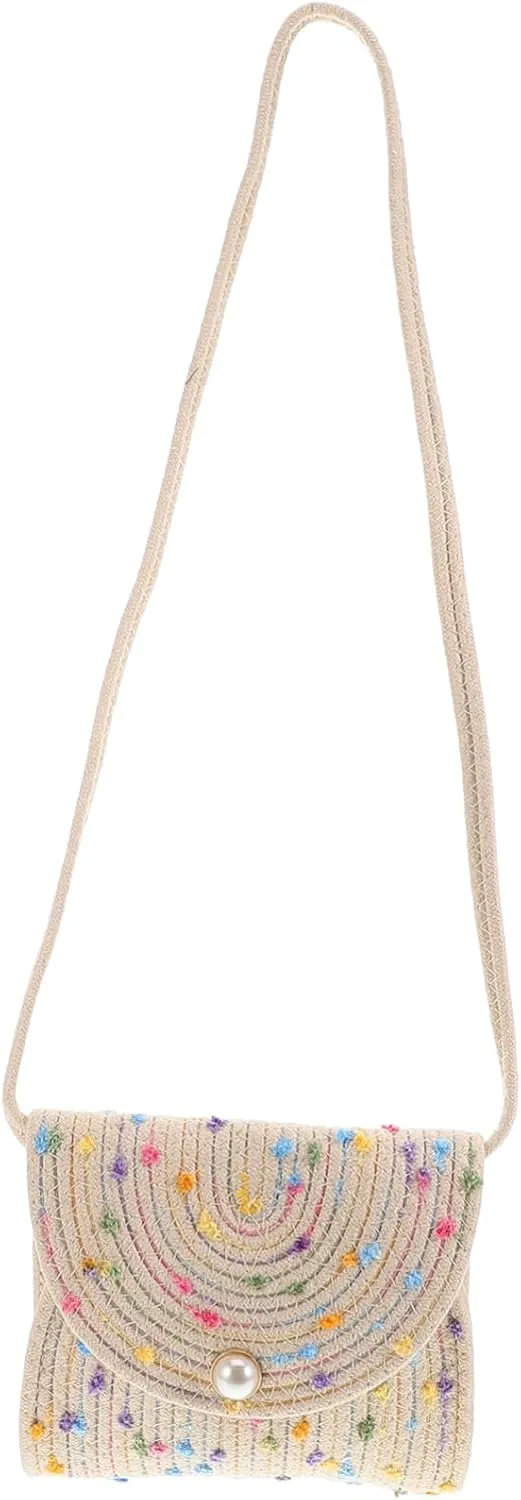 BESPORTBLE Straw Crossbody Bag Handwoven Rope Purse for Summer Beach Shopping Versatile Woven Handbag present for Casual Outings and Special Occasions