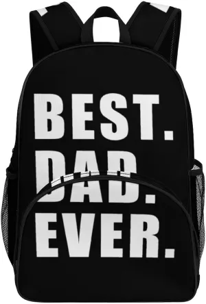 BEST DAD EVER Backpack Print Laptop Bag Shoulder Bags Travel Casual Daypacks For Women Men