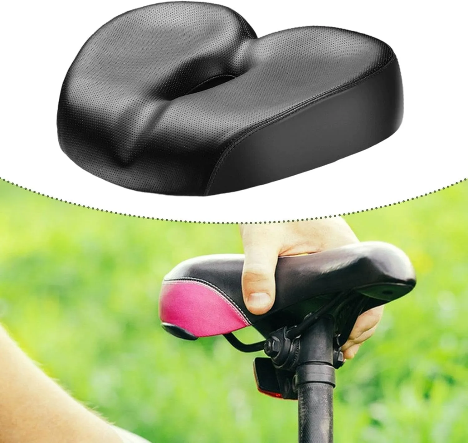 Bicycle Saddle Soft Cushion Mountain Comfort PU Leather Elegant Shock Absorbing Breathable Cycling Part Replacement Bike Seat