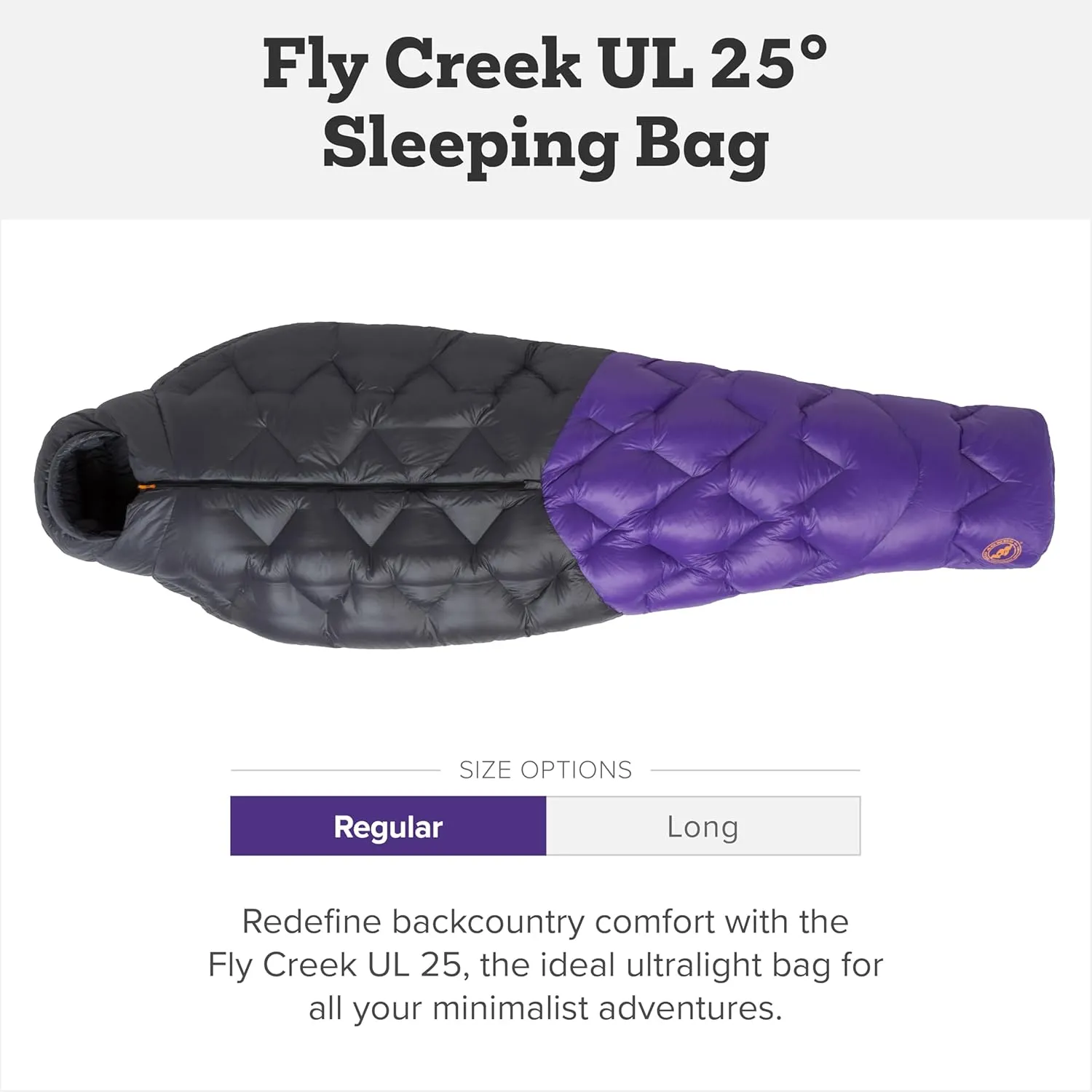 Big Agnes Fly Creek UL - 850 RDS DownTek Ultralight Sleeping Bag, Backpacking Gear, Compact Cold Weather Sleep Quilt