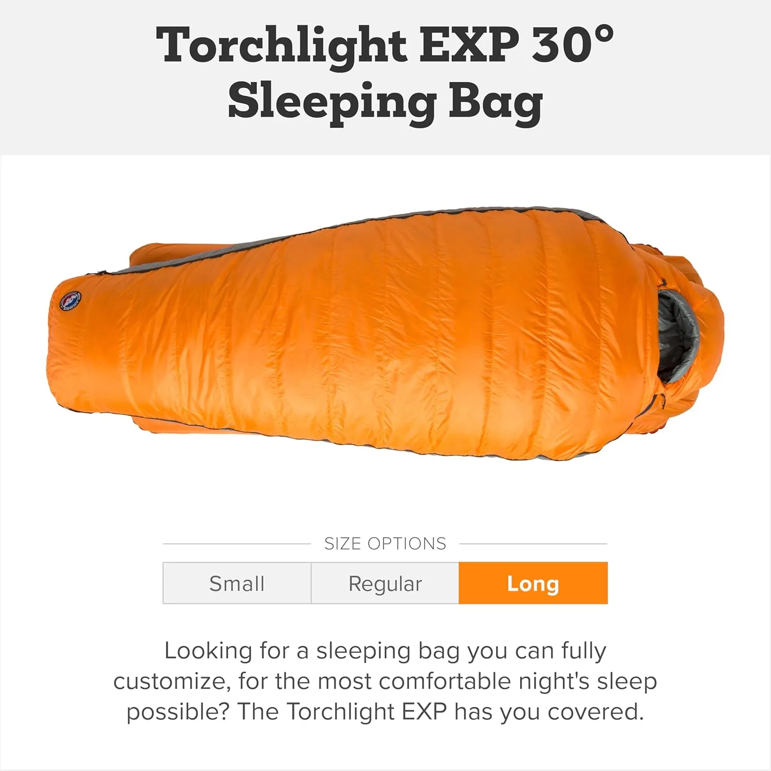 Big Agnes Torchlight EXP - 650 RDS DownTek Ultralight Sleeping Bag, Backpacking Gear, Compact Cold Weather Camping Mummy
