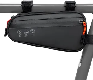Bike Frame Storage Bag, Water Resistant Reflective Bicycle Triangle Bag, Under Seat Tool Accessories Pouch, Top Tube Bike Bag, Adjustable Straps for Road, Mountain, Commuter Bikes