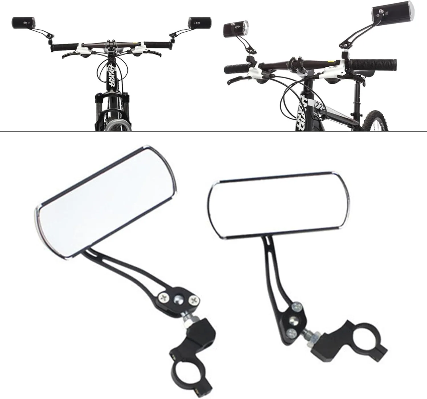 Bike Glass 360 Degree Rotatable Cycling Rear View Glass Bicycles Handlebar Rearview Reflectors Safe Wide Ranges Glass
