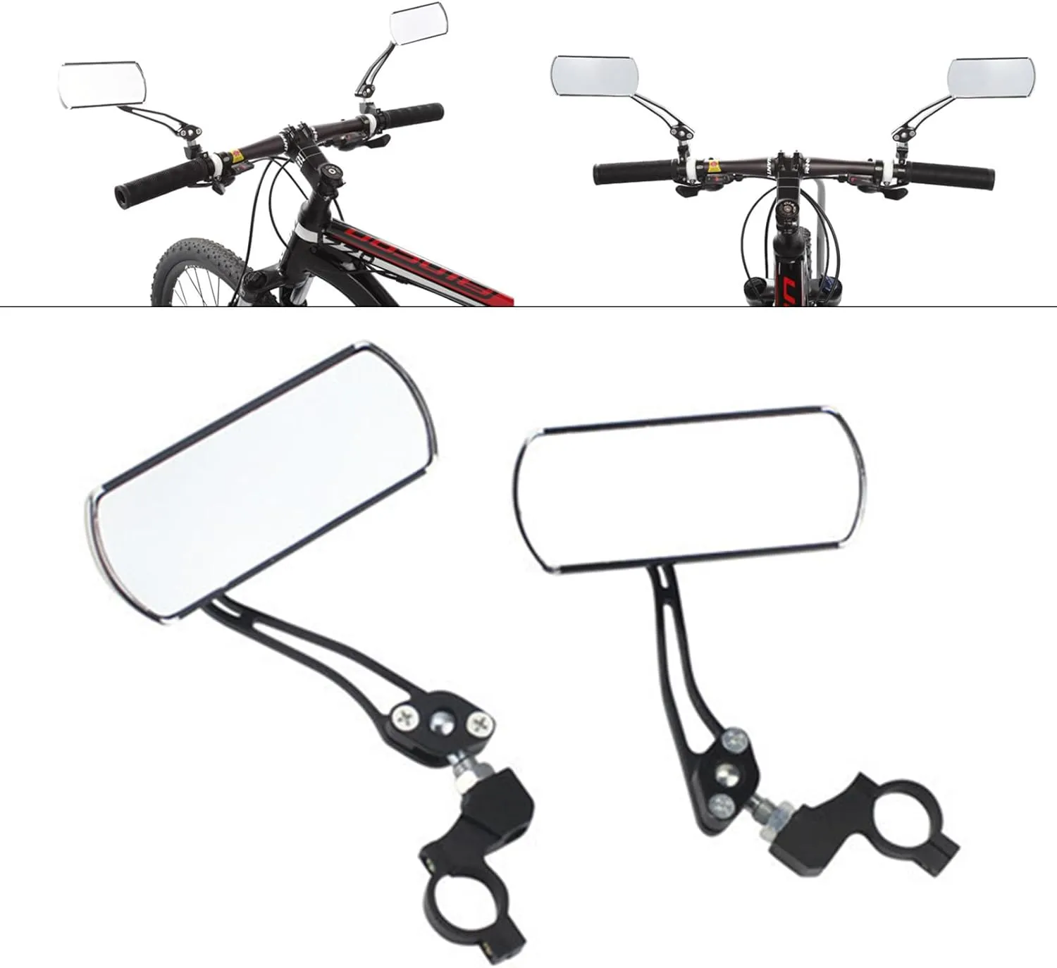 Bike Glass 360 Degree Rotatable Cycling Rear View Glass Bicycles Handlebar Rearview Reflectors Safe Wide Ranges Glass