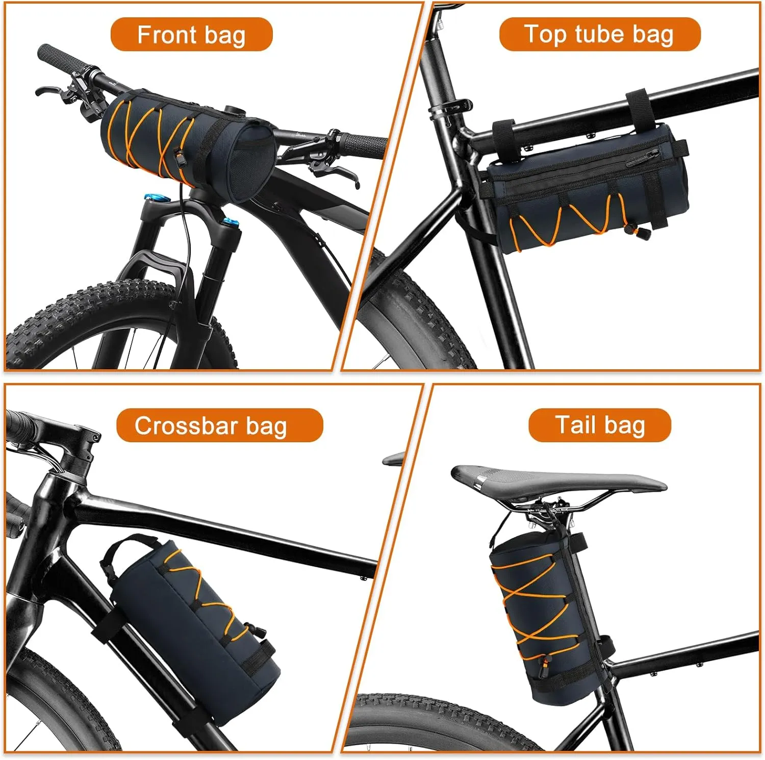 Bike Handlebar Bag, 2.5L Front Bicycle Storage Convertible Waterproof w/Shoulder Strap for Road Mountain Bikes Cycling, Dark Blue