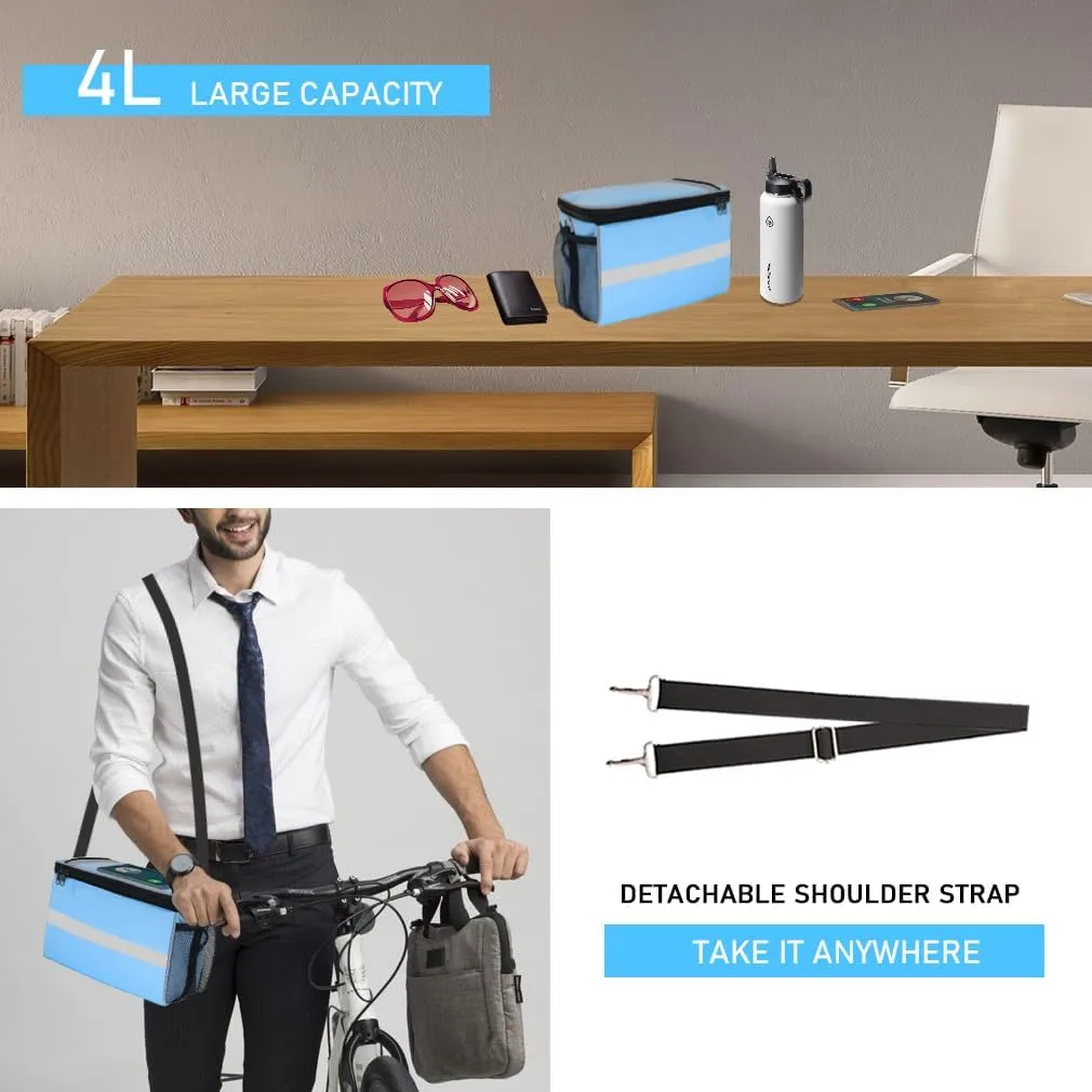 Bike Handlebar Bag, 7" Bike Phone Holder, Water-resistant Bike Basket, Bicycle Front Storage Bag, Bike Frame Bag for MTB Racing Road Bike, with Shoulder Strap and Rain Cover
