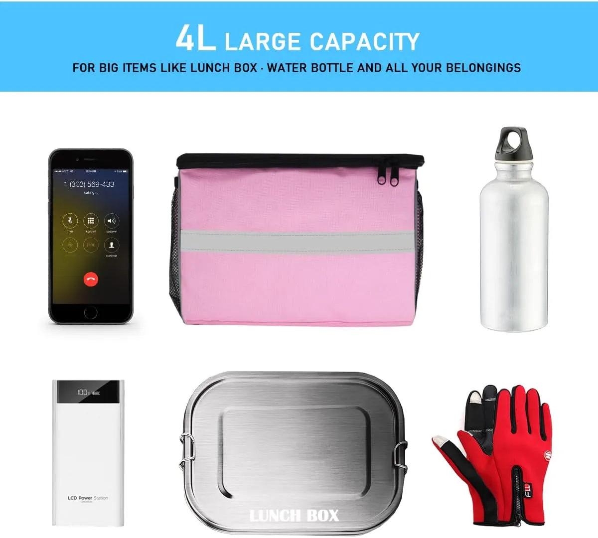 Bike Handlebar Bag, 7" Phone Holder, Water-Resistant Bike Basket, Front Storage Bag with Shoulder Strap and Rain Cover