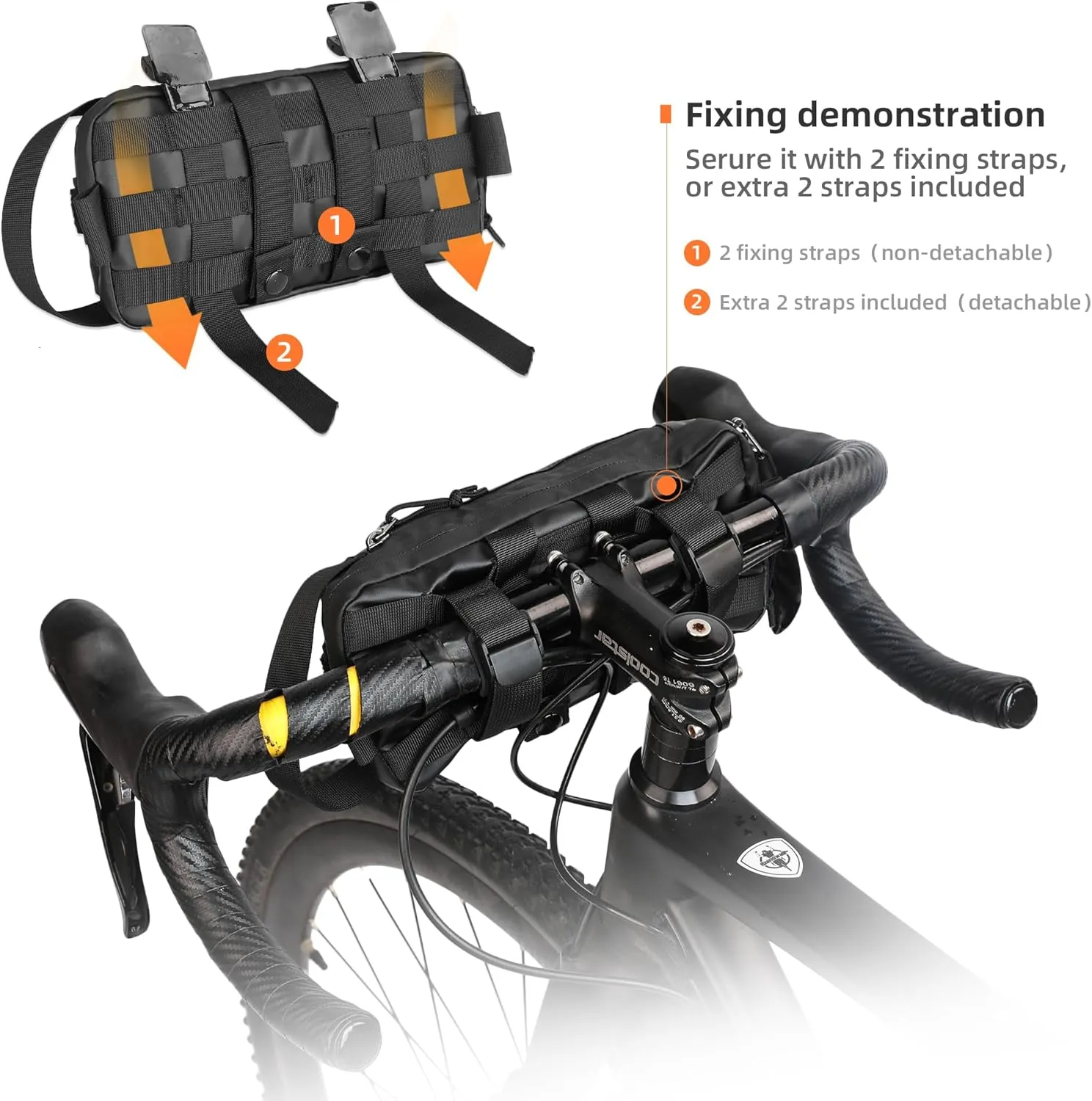Bike Handlebar Bag Bicycle Front Bag Shoulder Bag Storage Bag with Shoulder Strap for Road Mountain Bike Cycling Travel