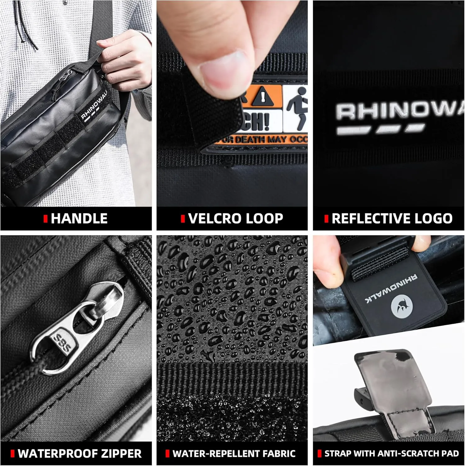 Bike Handlebar Bag Bicycle Front Bag Shoulder Bag Storage Bag with Shoulder Strap for Road Mountain Bike Cycling Travel