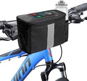 Bike Handlebar Bag, Bike Basket Front with Bike Phone Mount Fit Phone Under 7", Bike Cooler Bicycle Basket Road Mountain Bike Cycling Accessories for Kids Girls Boys Men Women