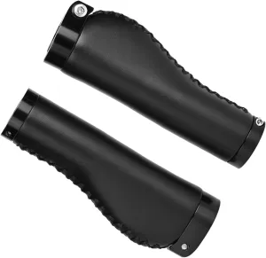 Bike Handlebar Grips, Bike Grips Groove Grip Design 1 Pair PU Leather Cycling Lockable Handle Grips for Mountain Bike, Folding Bike