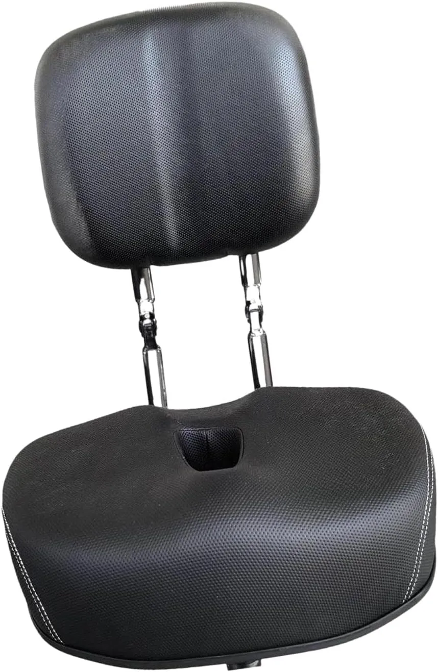 Bike Seat with Folding Backrest for Men and Women Shock Absorbing Leather Foam Padded Universal Comfortable Saddle