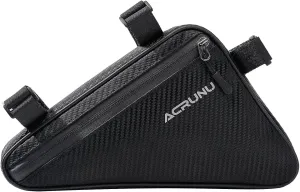 Bike Top Tube Bag - 12.2" Water-Resistant Frame Storage with Reflective Logo, 3-Point Anti-Slip System for Road/Gravel/Mountain Bikes