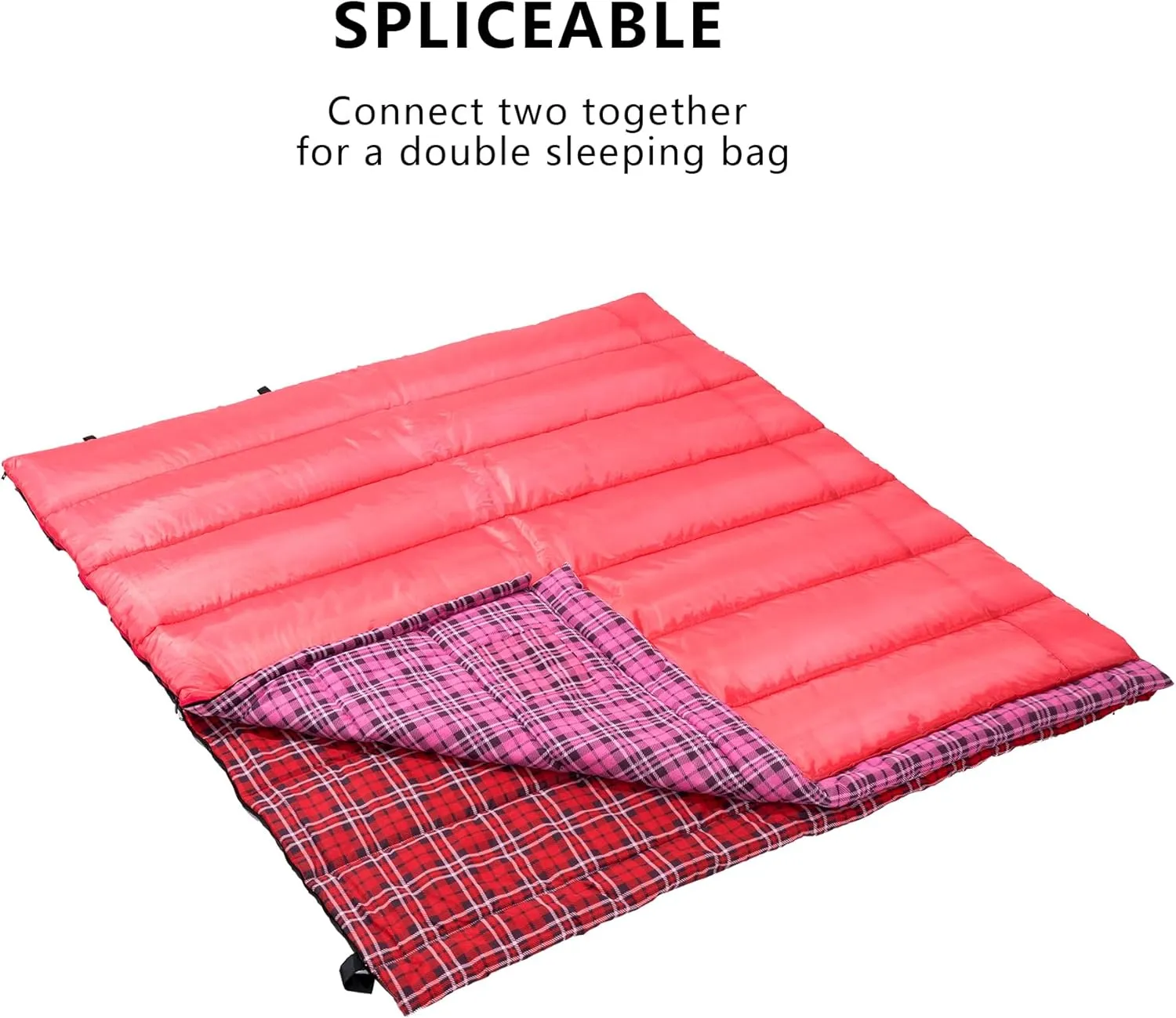 BISINNA Cotton Flannel Sleeping Bag for Adults Camping Sleeping Bag 3 Season Envelope Slepings with 2.2/3.3lbs Filling for Hiking Backpacking
