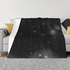 Black and White Galaxy Super Soft Microfiber Flannel Blankets, Bed, Sofa Ultra Luxurious Warm and Cozy for All Seasons