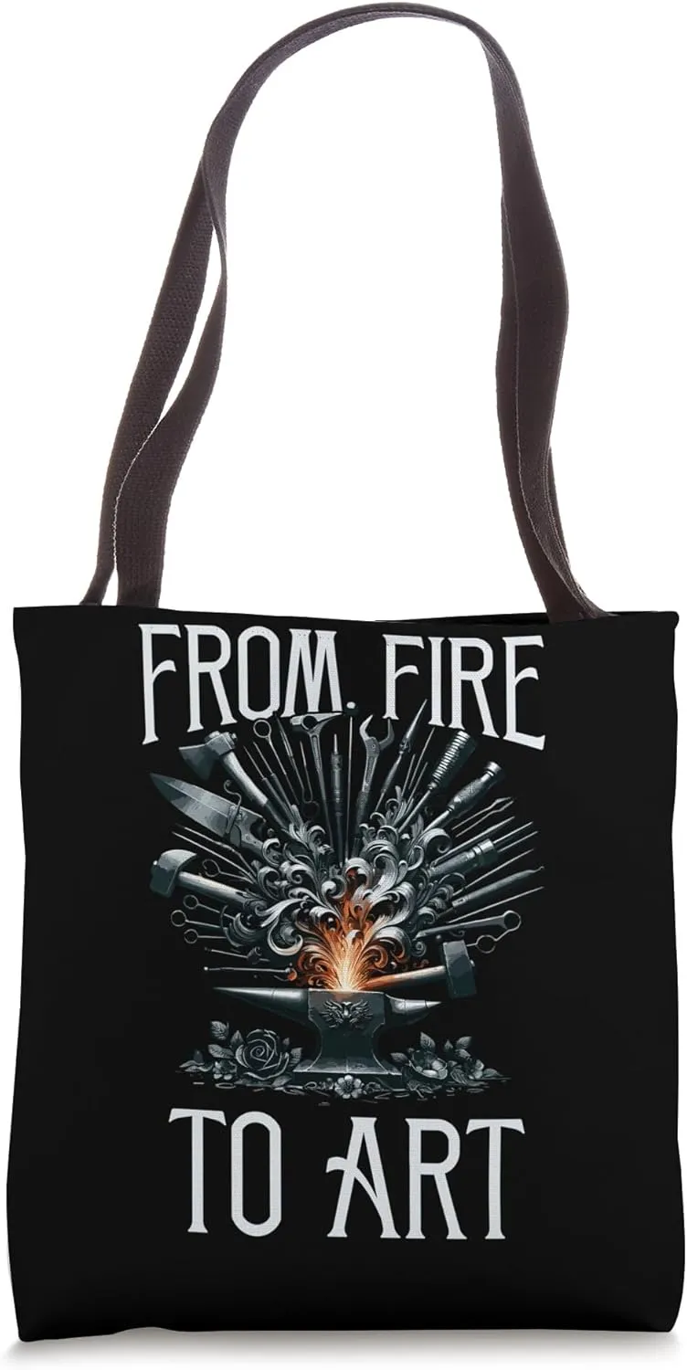 Blacksmith workshop Metal Worker Bladesmith Metalworking Tote Bag
