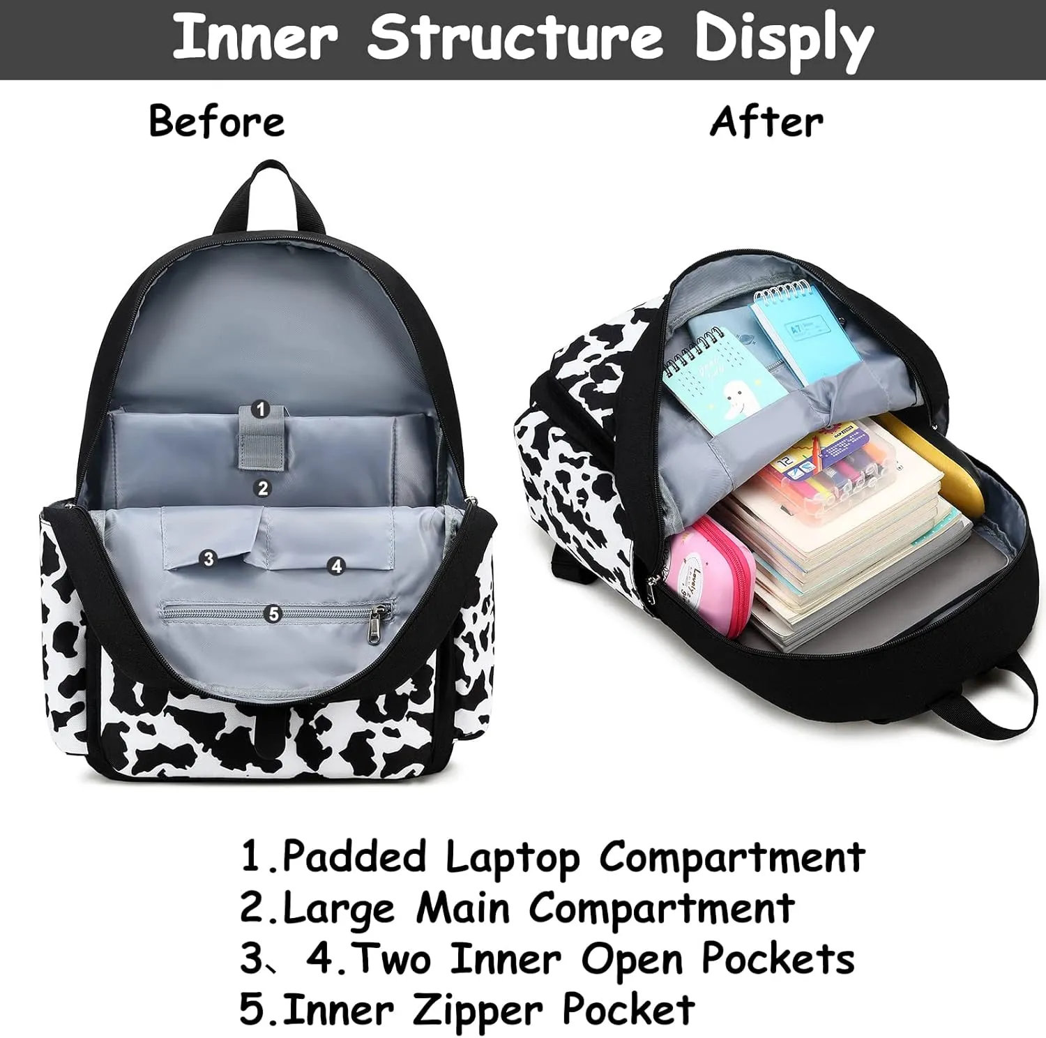 Bluboon Bookbags School Backpack Laptop Schoolbag for Teens Girls High School