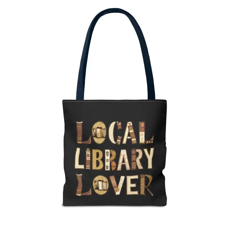 Blue Aop Tote Bag for Local Library Lover