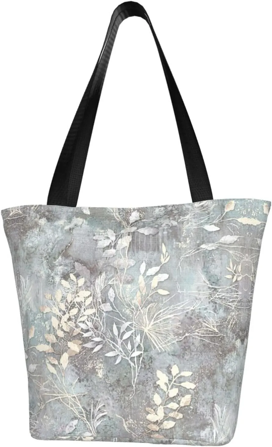 Blue Grace Flora Print Multifunctional Tote Daypacks for Women Work Travel Shopping Handbags Shoulder Bag