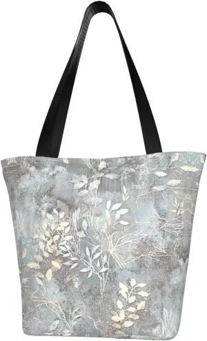 Blue Grace Flora Print Multifunctional Tote Daypacks for Women Work Travel Shopping Handbags Shoulder Bag