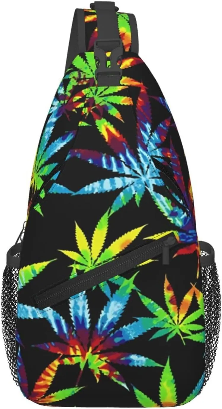 Blue Tie Dye Crossbody Bags Men Cross Chest Bag Women Adjustable Sling Backpack Shoulder Bag