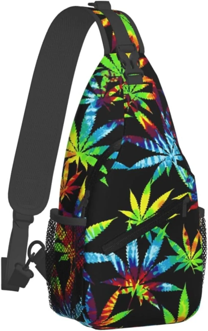 Blue Tie Dye Crossbody Bags Men Cross Chest Bag Women Adjustable Sling Backpack Shoulder Bag