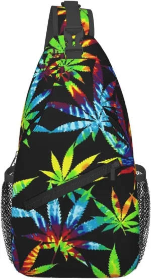 Blue Tie Dye Crossbody Bags Men Cross Chest Bag Women Adjustable Sling Backpack Shoulder Bag