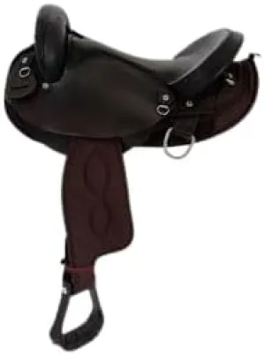 BNB International Endurance Hornless Handmade Comfort Trail Without Horn Leather Equestrian Horse Saddle for Horseback Riding Size 14" to 18" inch Seat Available.