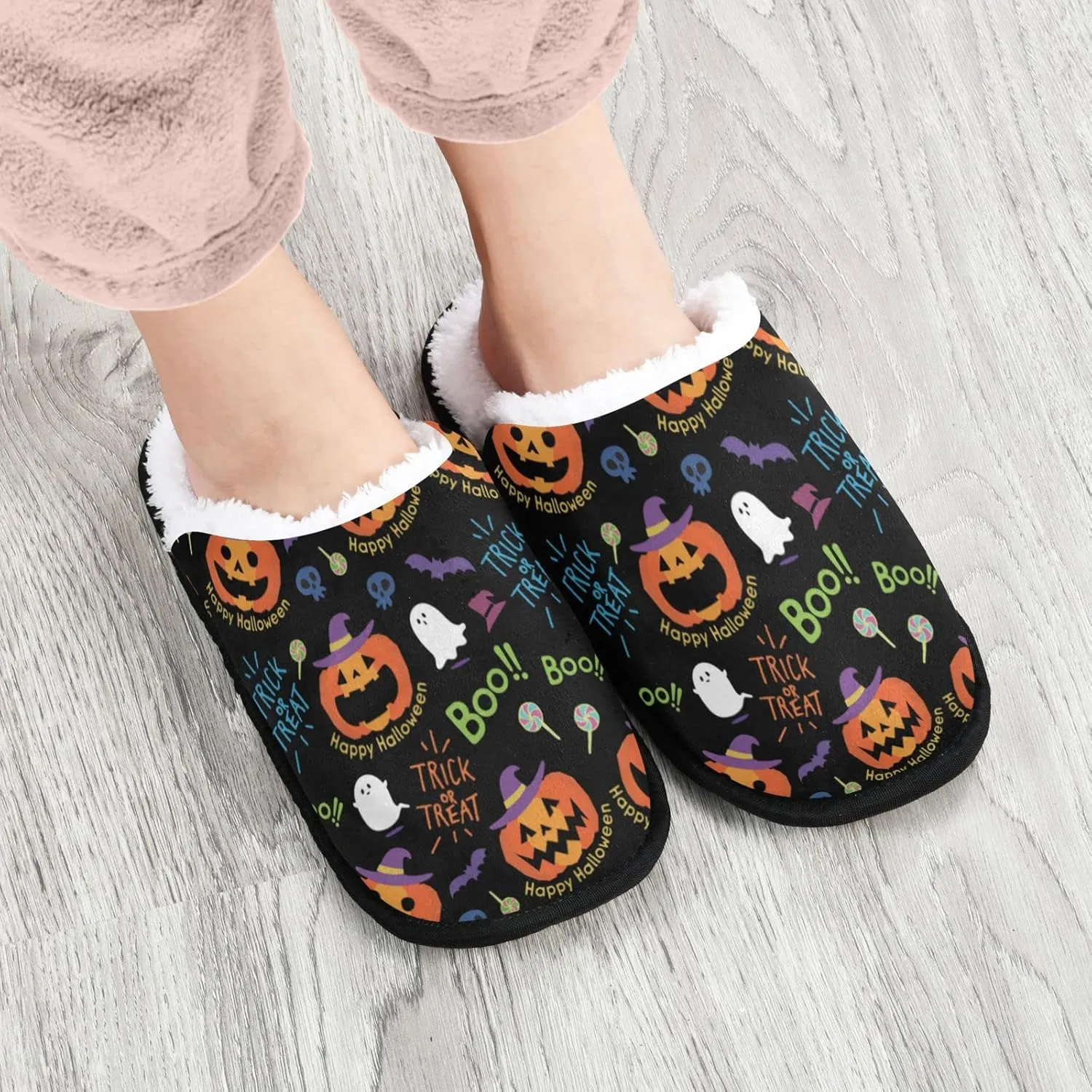Boccsty Snowflakes Soft House Slippers Shoes Red Black Buffalo Plaid Spa Slippers House Shoes Memory Foam Slippers Non-Slip Home Shoes for Men Woman