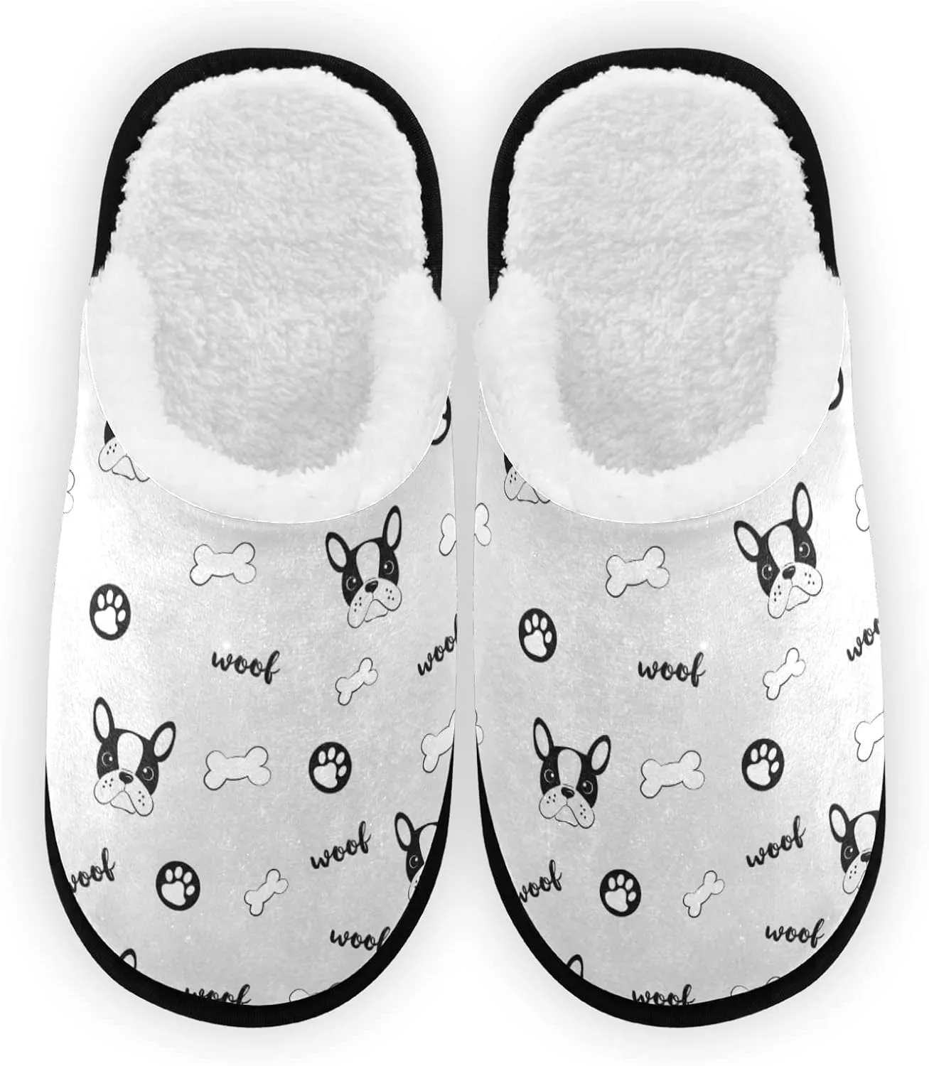 Boccsty Snowflakes Soft House Slippers Shoes Red Black Buffalo Plaid Spa Slippers House Shoes Memory Foam Slippers Non-Slip Home Shoes for Men Woman