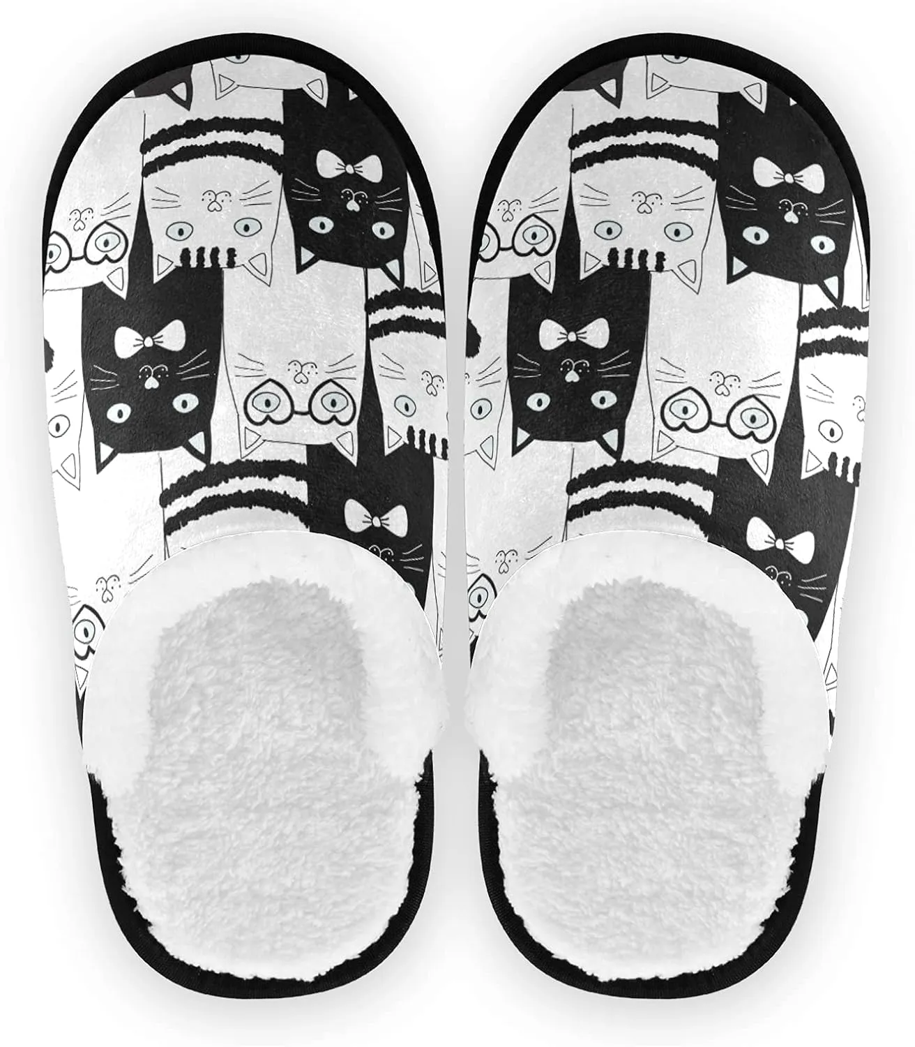 Boccsty Snowflakes Soft House Slippers Shoes Red Black Buffalo Plaid Spa Slippers House Shoes Memory Foam Slippers Non-Slip Home Shoes for Men Woman