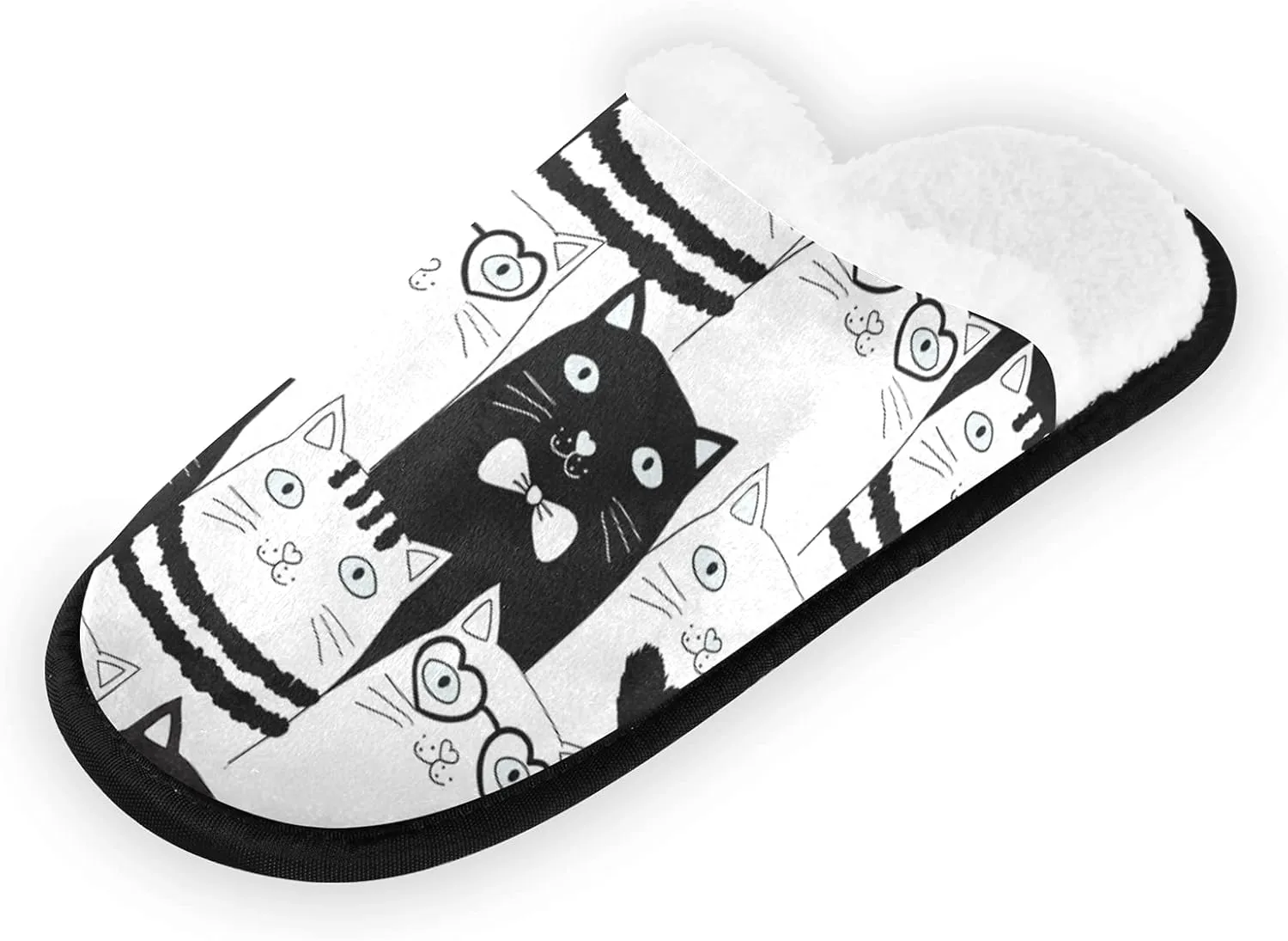 Boccsty Snowflakes Soft House Slippers Shoes Red Black Buffalo Plaid Spa Slippers House Shoes Memory Foam Slippers Non-Slip Home Shoes for Men Woman