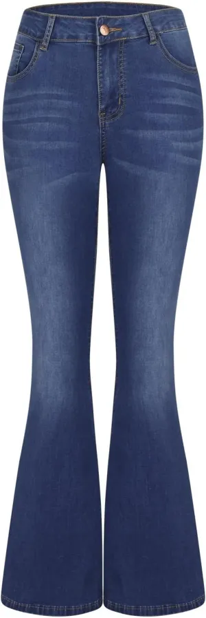 Bootcut Pants for Women Elastic Low Waist Denim Pants Trending Casual Stretch Slim Fit Flare Jeans with Pocket