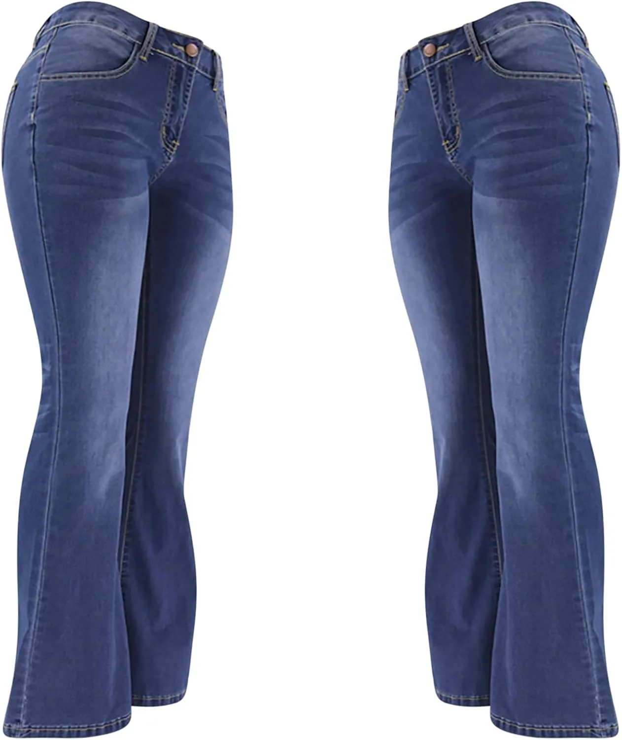 Bootcut Pants for Women Elastic Low Waist Denim Pants Trending Casual Stretch Slim Fit Flare Jeans with Pocket