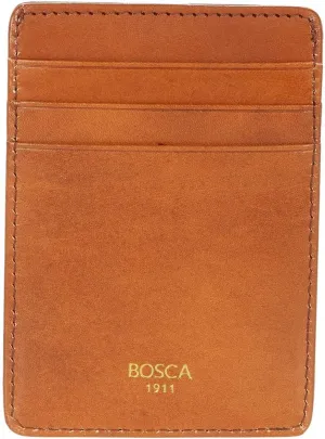 Bosca Deluxe Front Pocket Wallet - RFID Saddle One Size