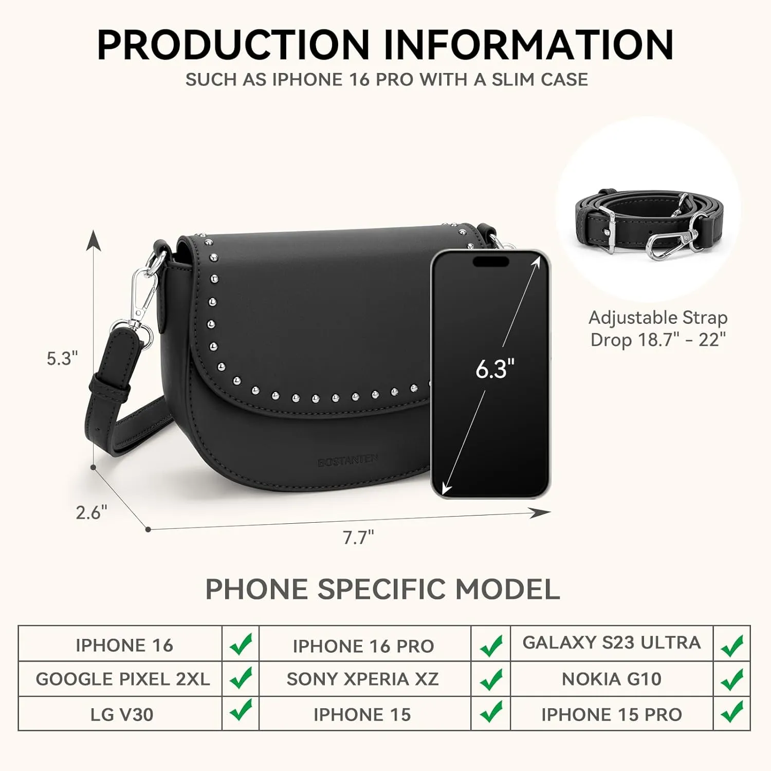 BOSTANTEN Small Crossbody Bags for Women Trendy Vegan Leather Saddle Purse Flap Shoulder Handbags with Adjustable Strap