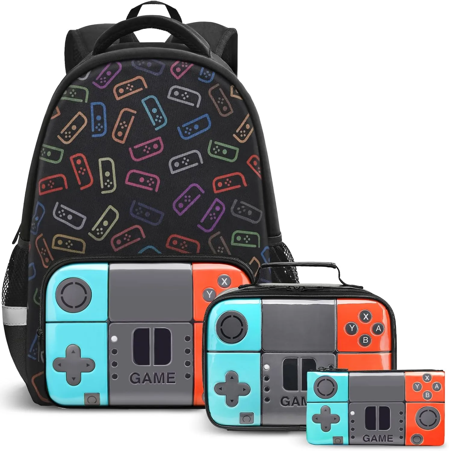 Boys Backpack For School Kids Backpack Set With Lunch Box Pencil Case,Game Schoolbag Children Teens Elementary Middle College Student Bookbag Travel Rucksack Laptop Daypacks