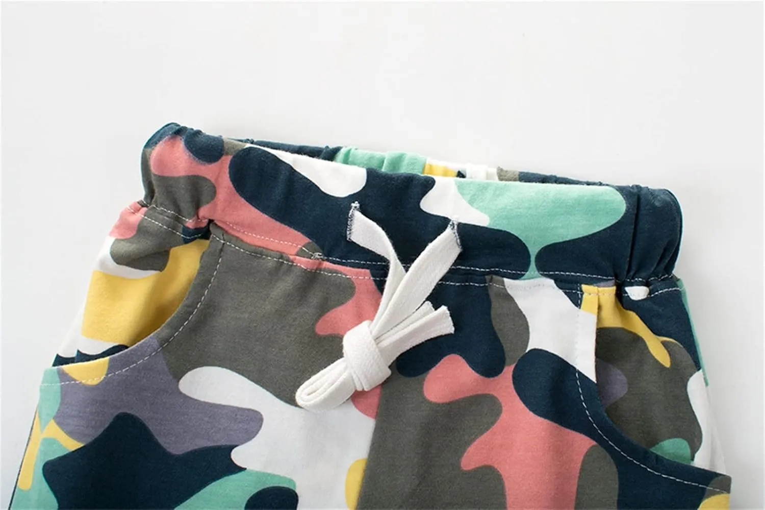 Boys Shorts Comfy Breathable Camouflage Cotton Shorts Adjustable Waistband Casual Knee Length Half Pants Sportswear
