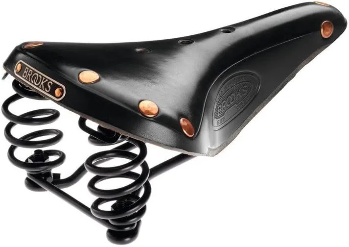 Brooks England Flyer, Touring Leather Bike Saddle with Suspension Springs